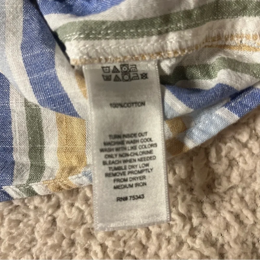 Tommy Bahama Toddler Boys Shirt Size 12M Striped Cotton Linen Like Button Down